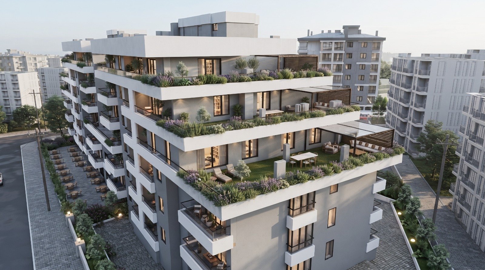 NEXT Yeni Mahalle teraslı blok görünümü